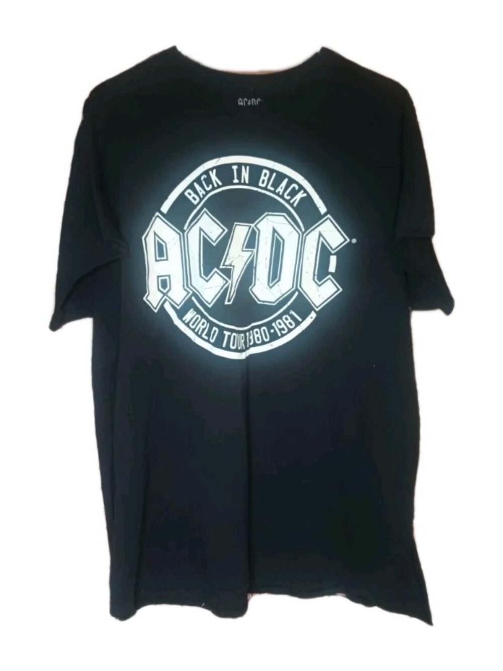 ACDC Back In Black World Tour 1980-1981 T-Shirt XL Black Grunge Rock Band Tee
